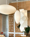 scandinavian white washi paper oval pendant light