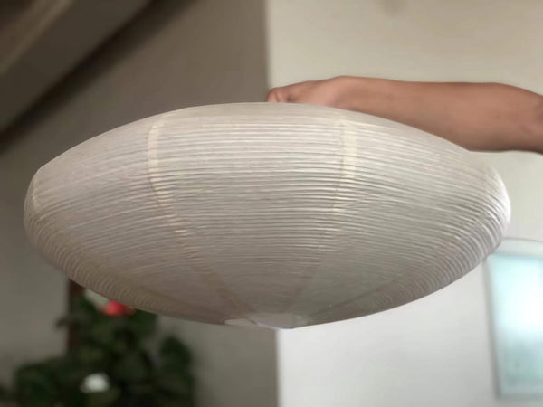 scandinavian white washi paper oval pendant light