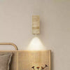 scandinavian yellow travertine wood cylinder wall sconce