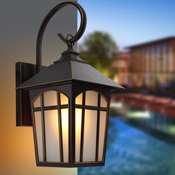 Simple Retro Waterproof Outdoor Courtyard Landscape Lighting Wall Sconces