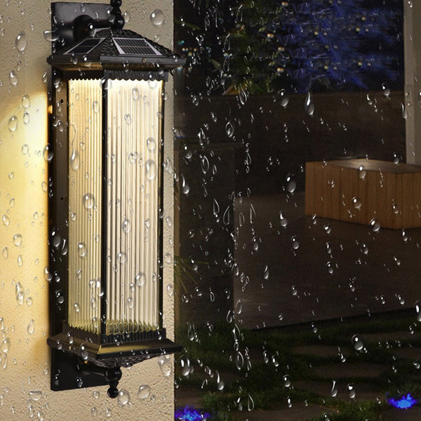 Solar Retro Outdoor Waterproof Led Automatic Light Sense Gate Lamp Wall Lights