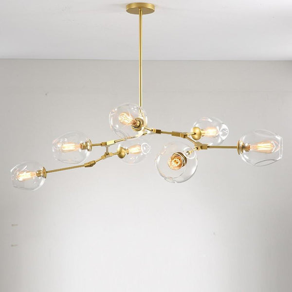 Globe Sputnik Industrial Glass Chandelier Modern Lighting With Customizable Color Shades