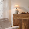 terracotta ceramic table lamp linen shade