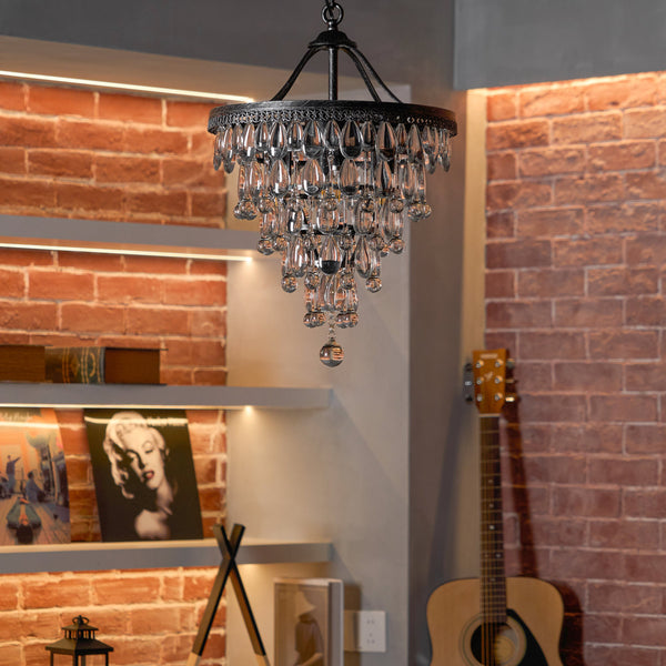 traditional ancient silver crystal inverted pyramid chandelier