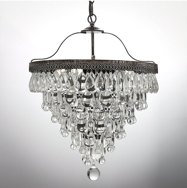 traditional ancient silver crystal inverted pyramid chandelier