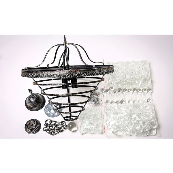 traditional ancient silver crystal inverted pyramid chandelier