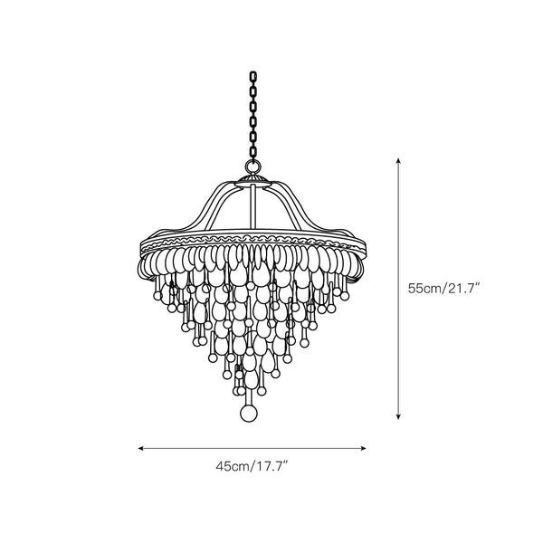 traditional ancient silver crystal inverted pyramid chandelier