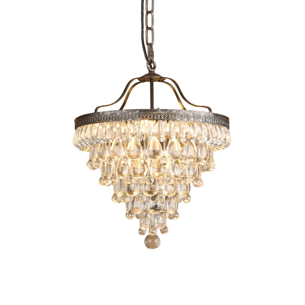 traditional ancient silver crystal inverted pyramid chandelier