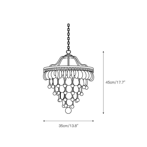 traditional ancient silver crystal inverted pyramid chandelier