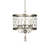 traditional antique gold iron quatrefoil drum chandelier
