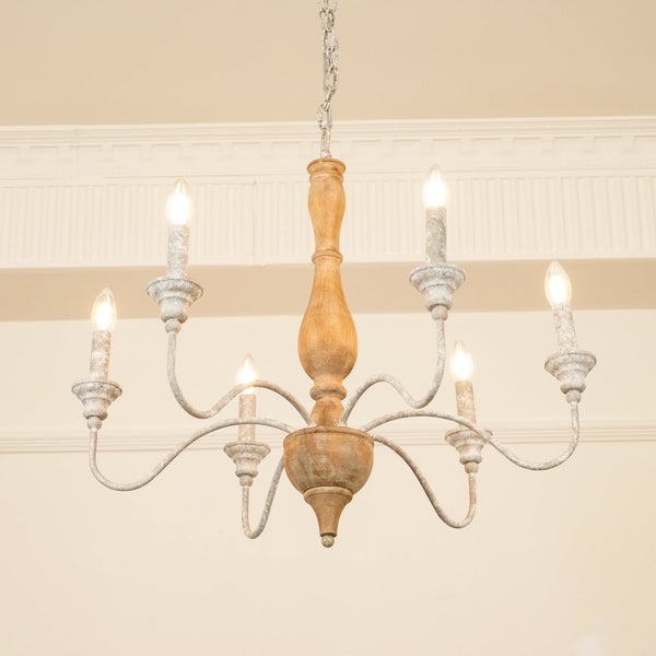 traditional antique white hand carved wood candle chandelier
