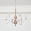 traditional antique white hand carved wood candle chandelier