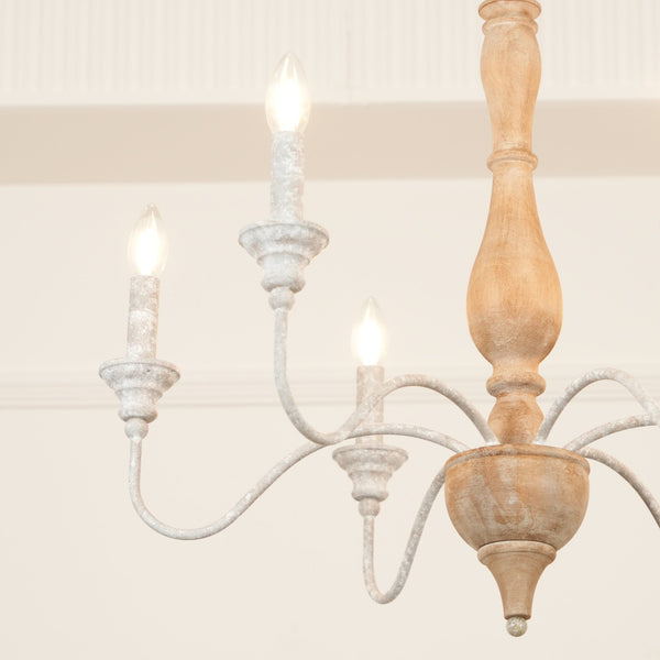traditional antique white hand carved wood candle chandelier