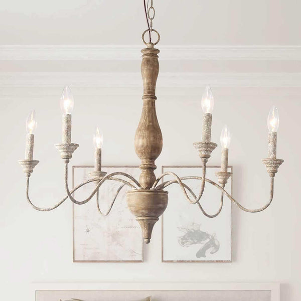 traditional antique white hand carved wood candle chandelier