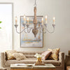 traditional antique white hand carved wood candle chandelier