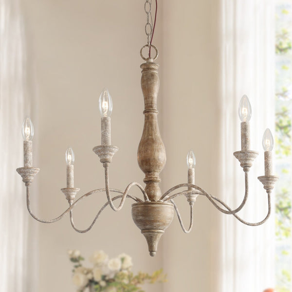 traditional antique white hand carved wood candle chandelier