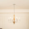 traditional antique white hand carved wood candle chandelier