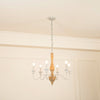 traditional antique white hand carved wood candle chandelier