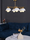 traditional brass white ceramic flower chandelier