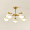 traditional brass white ceramic flower chandelier