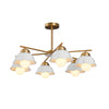 traditional brass white ceramic flower chandelier