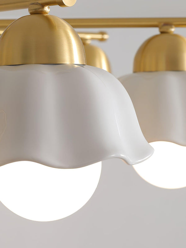 traditional brass white ceramic flower chandelier