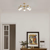 traditional brass white ceramic flower chandelier
