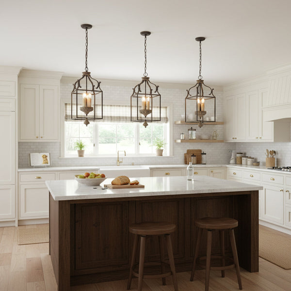 traditional brown iron wood birdcage chandelier