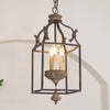 traditional brown iron wood birdcage chandelier