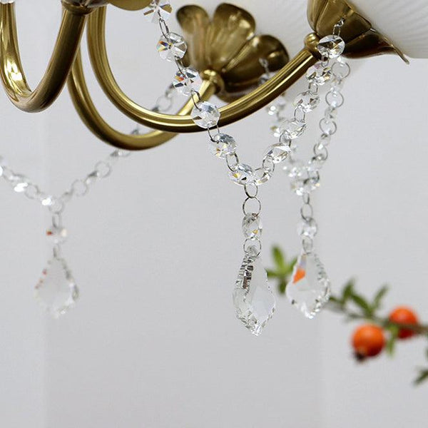 traditional copper glass crystal stamen chandelier