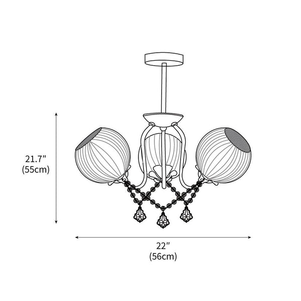 traditional copper glass crystal stamen chandelier