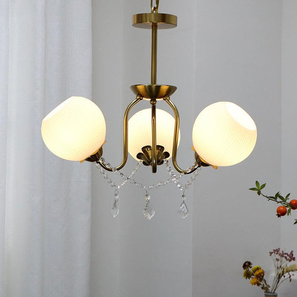 traditional copper glass crystal stamen chandelier