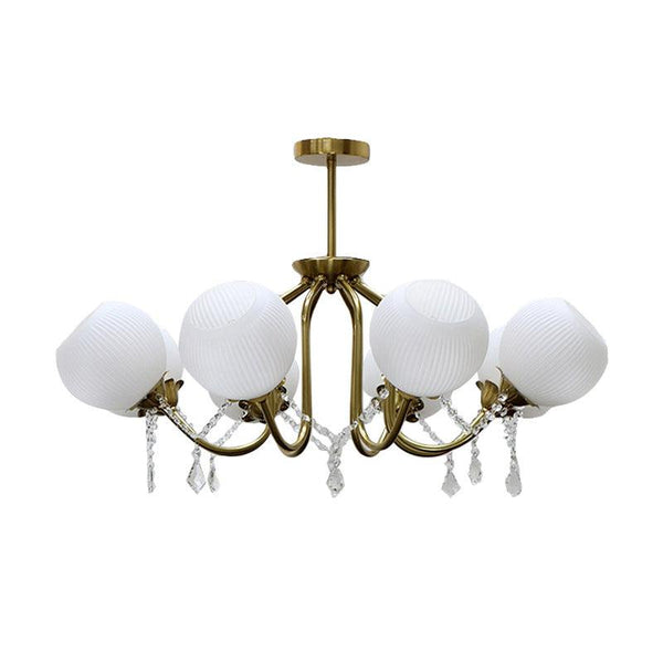 traditional copper glass crystal stamen chandelier