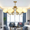 traditional copper glass crystal stamen chandelier
