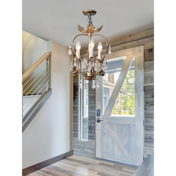 traditional gold crystal iron 3 light chandelier