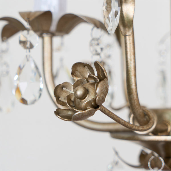 traditional gold crystal iron 3 light chandelier
