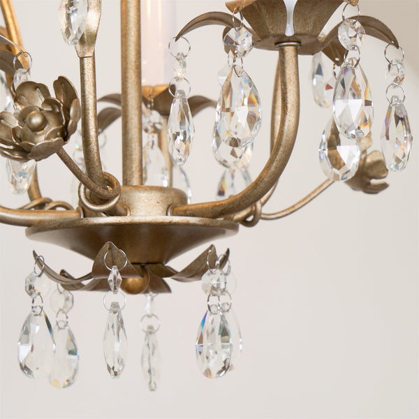 traditional gold crystal iron 3 light chandelier