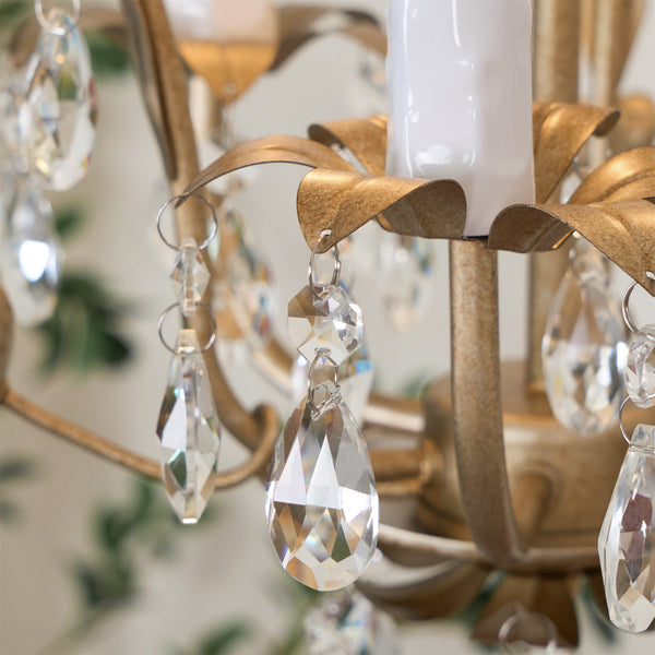 traditional gold crystal iron 3 light chandelier