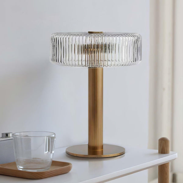 traditional gold fluted glass table lamp