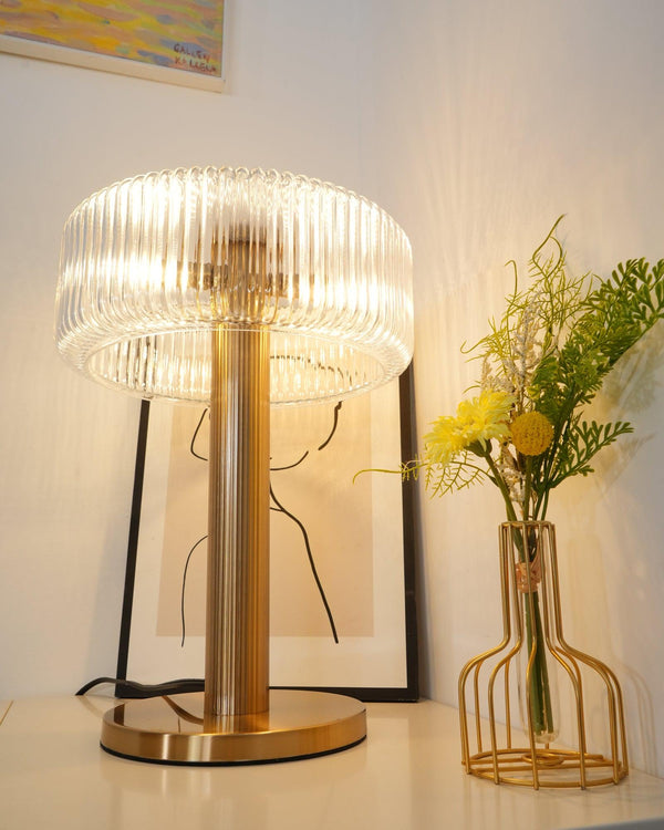 traditional gold fluted glass table lamp