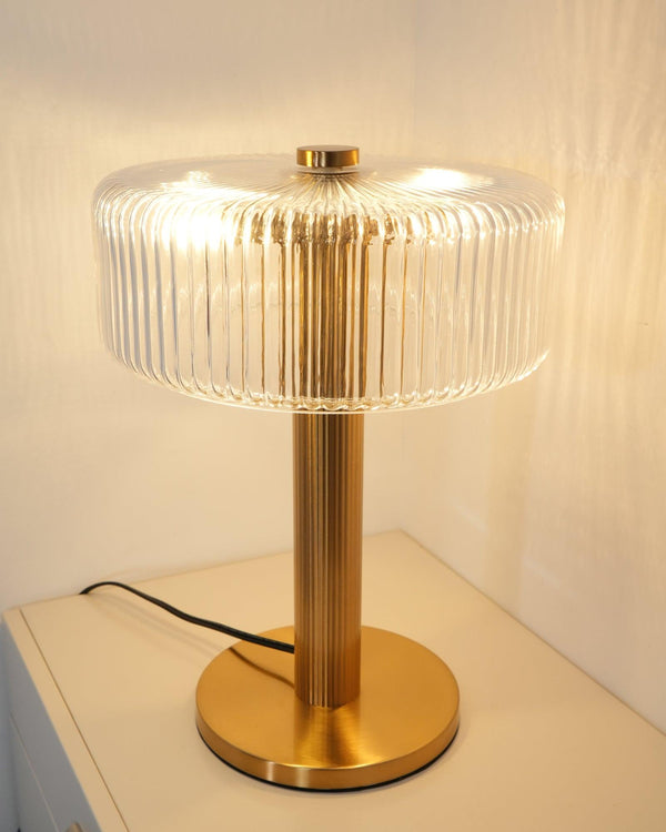 traditional gold fluted glass table lamp