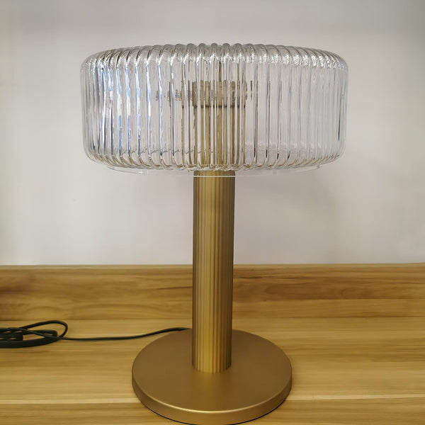 traditional gold fluted glass table lamp
