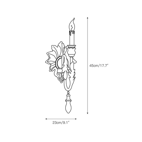traditional old white iron two light wall sconce