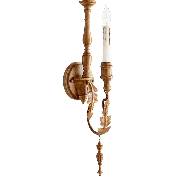 traditional old white wood candle wall sconce