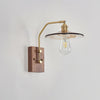 traditional walnut brass glass wall sconce