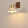 traditional walnut brass glass wall sconce