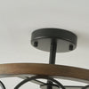 transitional black walnut wood iron semi flush ceiling light