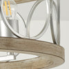transitional black walnut wood iron semi flush ceiling light