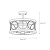 transitional black walnut wood iron semi flush ceiling light