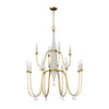 transitional ivory gold wood candle chandelier